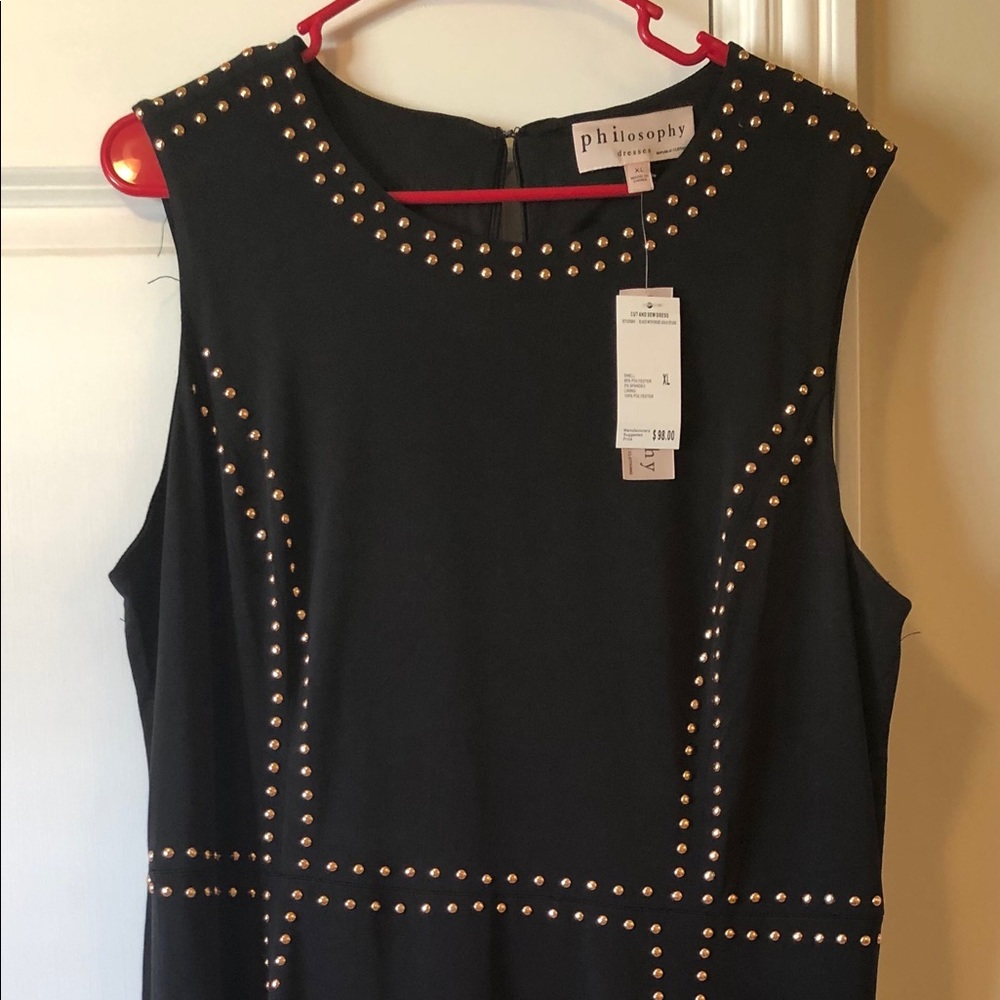 Black studded Philosophy dress. XL